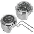 thumbnail image 1 of Ortofally 2pcs/set 22-25mm Motorcycle Handlebar Dial Clock and Thermometer for (Black), 1 of 11