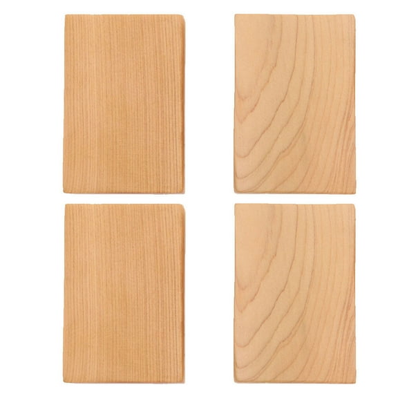 Ortofally 4pcs Rectangule Wooden Board Thicken Blank Unfinished Wood Cutout Smooth Cutting Plaque For DIY Crafts Project