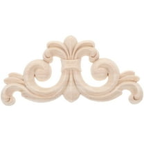 Ortofally 4pcs Wood Onlay Wooden Corner Applique Unpainted Applique Decals Wood Carving Onlay