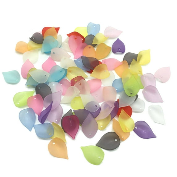 Worgeous Plastic Petals with Holes for DIY Crafts Jewelry Making Assorted Color 560pcs Acrylic