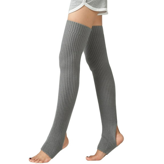 Ortofally 75cm 1Pair Long Pattern Adult Children Ballet Dance Socks - Warmth Latin Leggings Socks Suit(Light Drey)