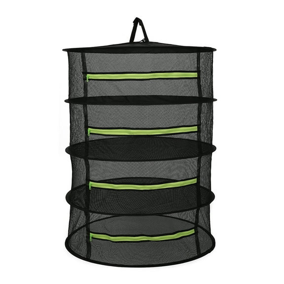 Ortofally Drying Rack Net 4 Layer Dryer Mesh Hanging Dryer Rack with Zipper for Tea Dehydrator Black