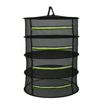 Ortofally Drying Rack Net 4 Layer Dryer Mesh Hanging Dryer Rack with Zipper for Tea Dehydrator Black