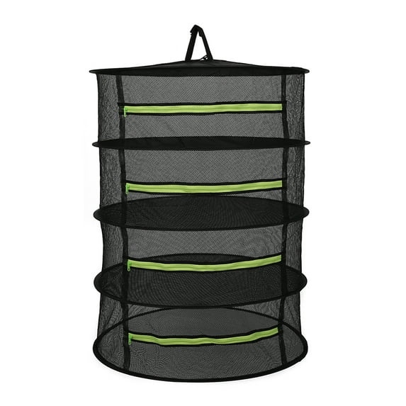 Ortofally Drying Rack Net 4 Layer Dryer Mesh Hanging Dryer Rack with Zipper for Tea Dehydrator Black