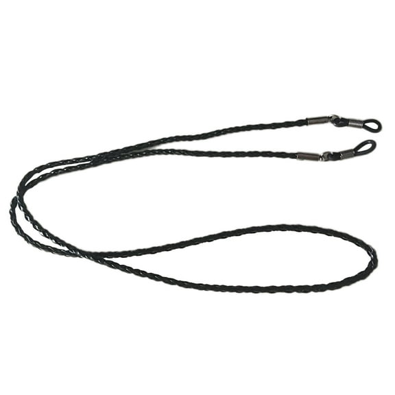 Ortofally Eyeglasses Holder Strap Cord Leather Eyeglasses String Holder Chain Necklace Glasses Cord Lanyard Eyeglass Retainer for Men Women Kids(Black)