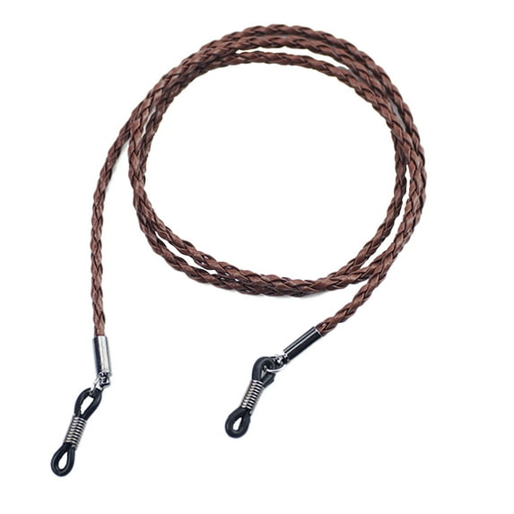 Ortofally Eyeglasses Holder Strap Cord Leather Eyeglasses String Holder Chain Necklace Glasses Cord Lanyard Eyeglass Retainer for Men Women Kids(Brown)