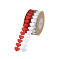 thumbnail image 1 of Ortofally Printed Heart Ribbons, 2 Rolls Craft Wrapping Ribbons, Garland Embossed Heart Ribbon for Wedding Festive Decor, 5M/ 5.5Yard ( White, ), 1 of 10