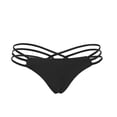 thumbnail image 1 of Ortofally Women Strappy Bikini Thong Swim Bottoms Brief Underwear Size L (Black), 1 of 10