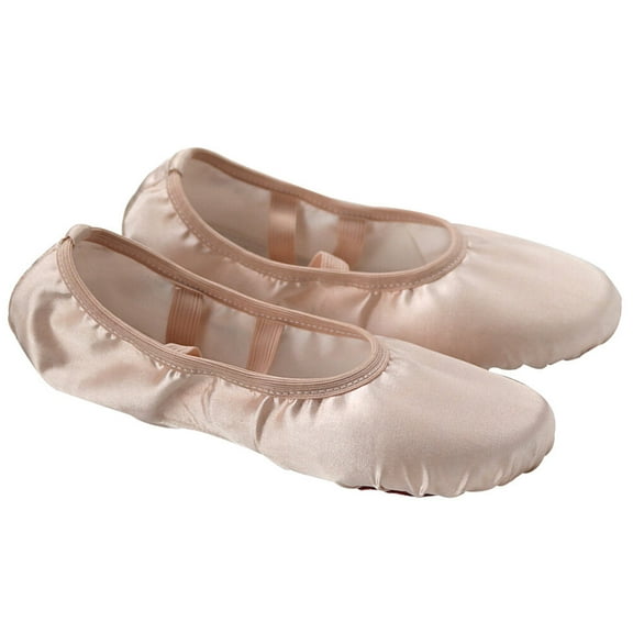 Ortofally Womens Ballet Slipper, Satin Ballet Practice Shoes for/ Toddlers/ Kids/- Sole Dance Shoe （ Flesh color ）