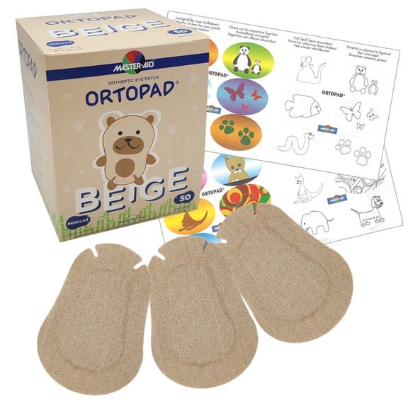 Ortopad Bamboo Beige Eye Patches Regular Size 50 Per Box