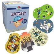 Ortopad Bamboo Eye Patches for Boys, 50/Box, Racing Flames/Astronaut Pack