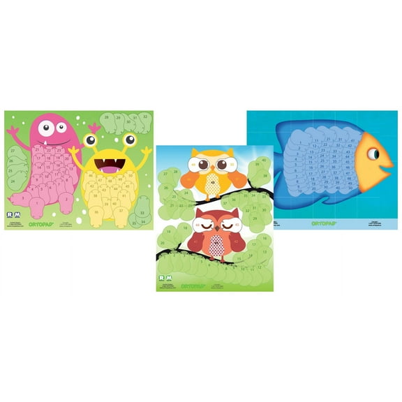 Ortopad Kids Reward Poster Pack, Monsters/Owls / Fish