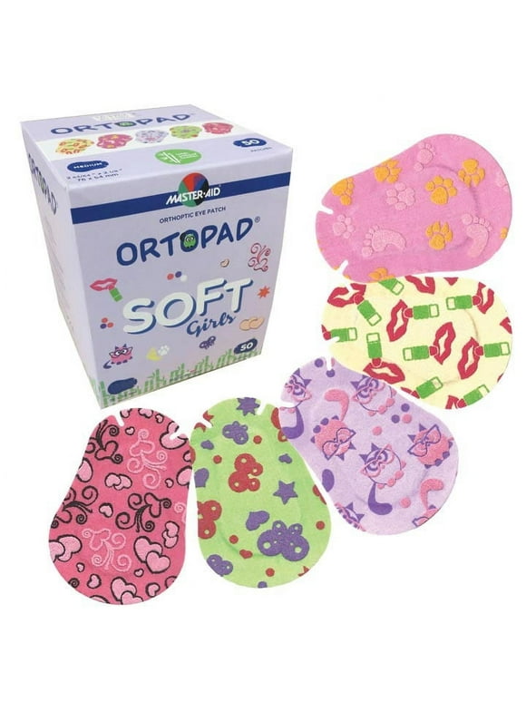 Ortopad Soft Bamboo Girls Eye Patches - Patterns with Textured Accents (50/box)