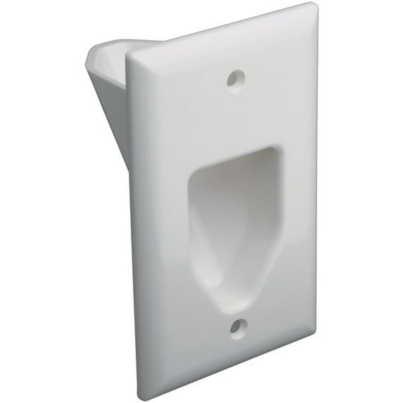 Datacomm Recessed Low Voltage Faceplate - 1-gang - White