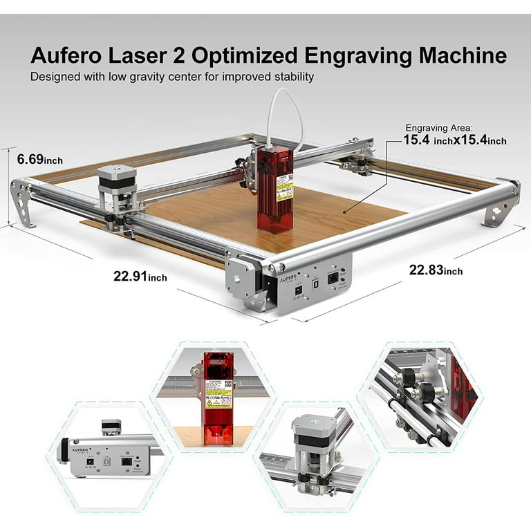 Ortur Aufero 2 Laser Engraver, Laser Engraving Cutting Machine for Wood and  Metal, 32-bit Motherboard LaserGRBL, LightBurn 