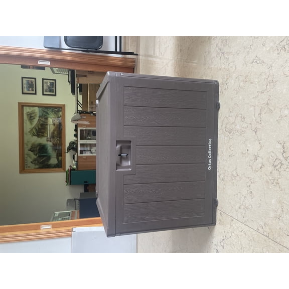 Ortus Collective 28 Gallon Outdoor Lockable Deck Box,Waterproof Resin Deck Box, Brown