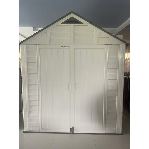 Ortus Collective Outdoor HDPE & STEEL Storage Shed, Weatherproof Tool Shed /Locking Entry & Ventilation for Grass Cutter, Bike, Equipment, Courtyard, Garden