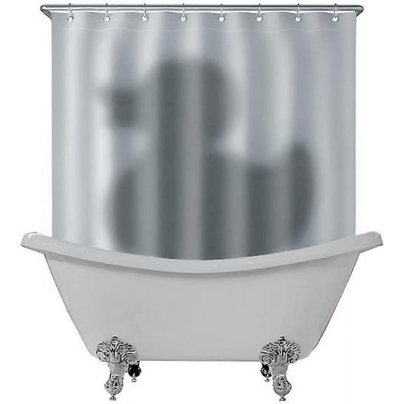 Orval 3D Waterproof Polyester Shower Curtain Duck Shadow Pattern with 12 Plastic Hooks (71" X 71")