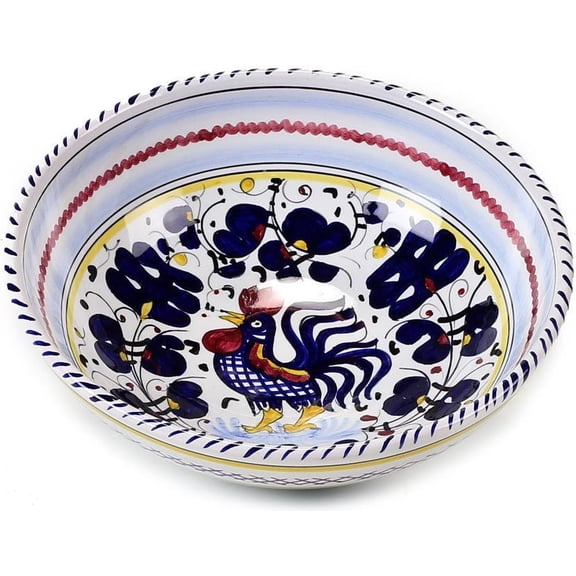 Orvieto Blue Rooster Ceramic Soup and Pasta Bowl