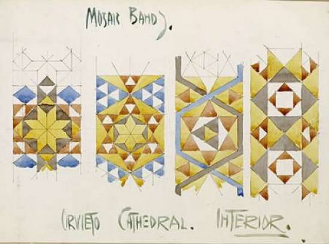 Orvieto Cathedral Mosaic Bands Canvas Art - Charles Rennie Mackintosh (18 x 24)