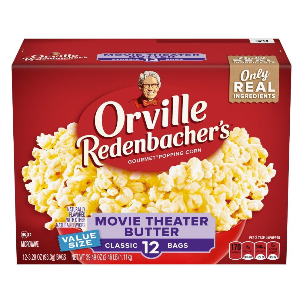 Orville Redenbacher’S Movie Theater Butter Flavored Microwave Popcorn 39.492 oz - Pack of 2