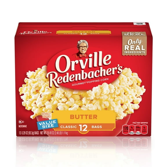 Orville Redenbacher's Butter Microwave Popcorn, 3.29 oz, 12 Count