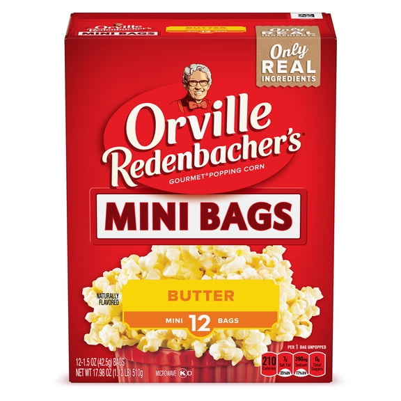 Orville Redenbacher's Butter Popcorn, Mini Bags, 1.5 oz (Pack of 6)