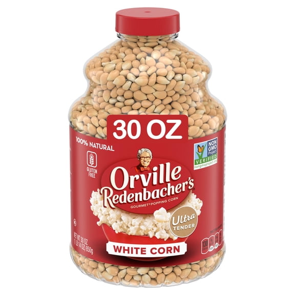 Orville Redenbacher's Popcorn Kernels, White MDA05Corn, 4g Fiber Per Serving, Movie Night Supplies, 30 oz.