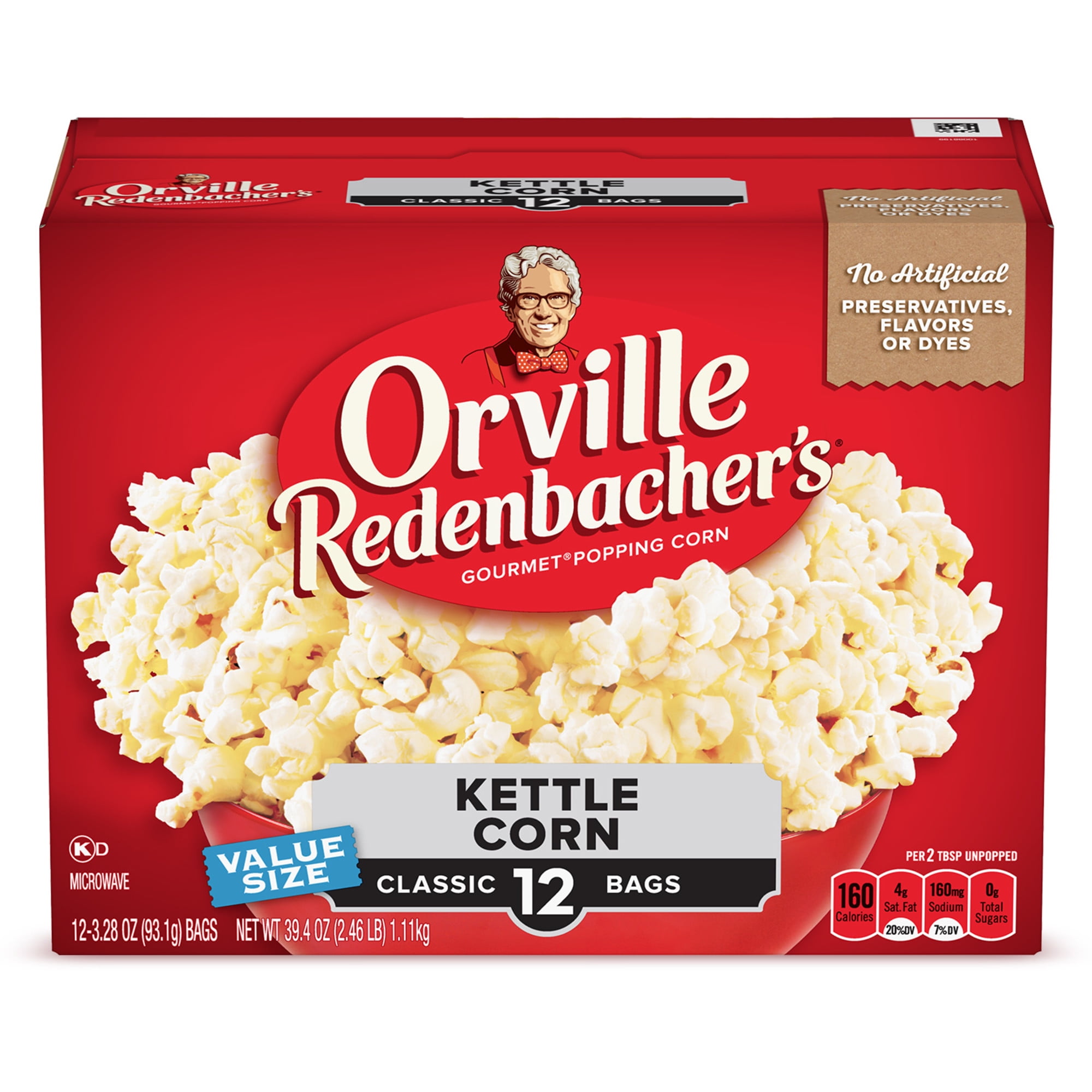 Orville Redenbacher's Kettle Corn Microwave Popcorn, 3.28 oz, 12