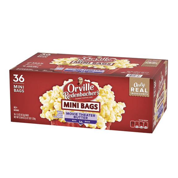 Orville Redenbacher's Microwave Popcorn Mini Bags Movie Butter 36 Count 1.5 oz