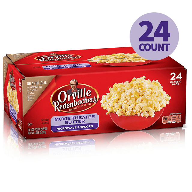 Orville Redenbacher's Movie Theater Butter Microwave Popcorn, 24 Ct (3.29 Oz. Bags)