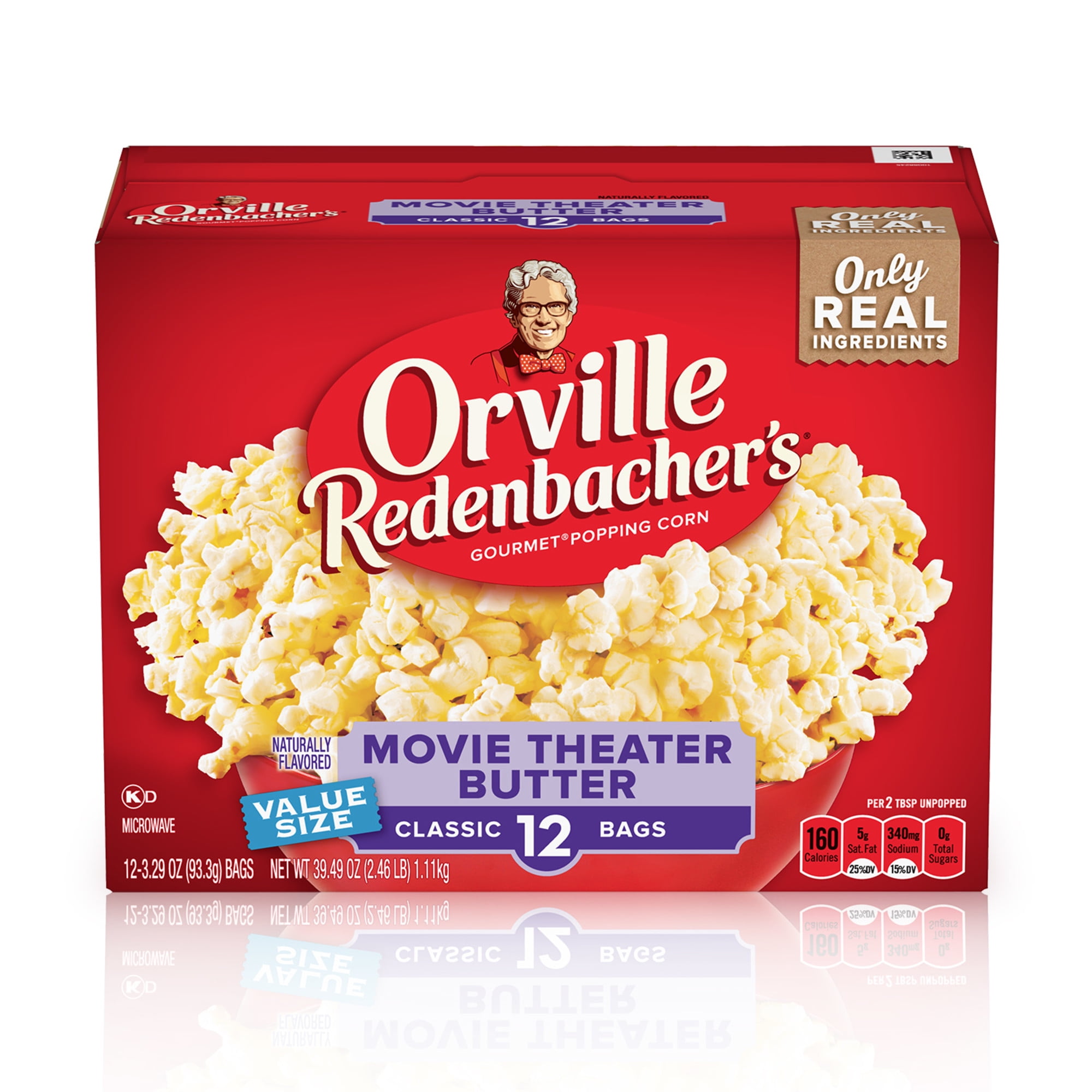 Orville Redenbacher's Movie Theater Butter Microwave Popcorn, 3.29 oz, 12 Count-Pack of 2