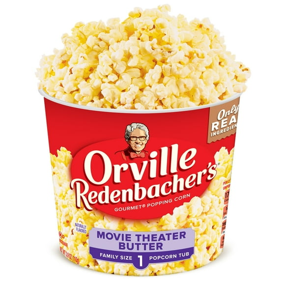 Orville Redenbacher's Movie Theater Butter Microwave Popcorn Tub, 3.29 oz (Pack of 8)