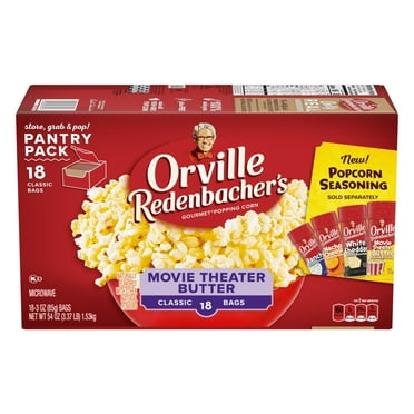 Orville Redenbacher’s Movie Theater Butter Popcorn, Microwave Popcorn, 18 Count