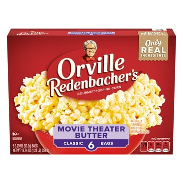 Orville Redenbacher’s Movie Theater Butter Popcorn, Microwave Popcorn, 6 Count (Pack of 6)
