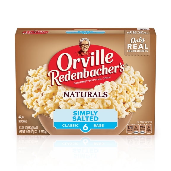 Orville Redenbacher's Naturals Simply Salted Popcorn, 3.29 oz (Pack of 8)
