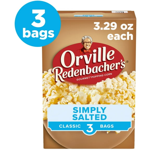 Orville Redenbachers Microwave Popcorn, Naturals Simply Salted Popcorn, 3.3 oz., 3-Count