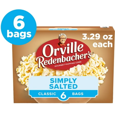 Orville Redenbacher’s Microwave Popcorn, Naturals Simply Salted Popcorn, 3.3 oz., 6-Count