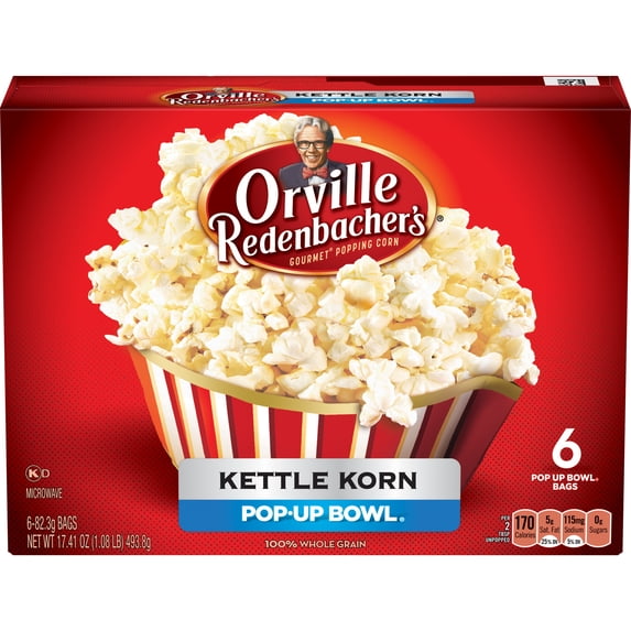 Orville Redenbacher's Pop Up Bowl Kettle Korn Microwave Popcorn, 6-Count