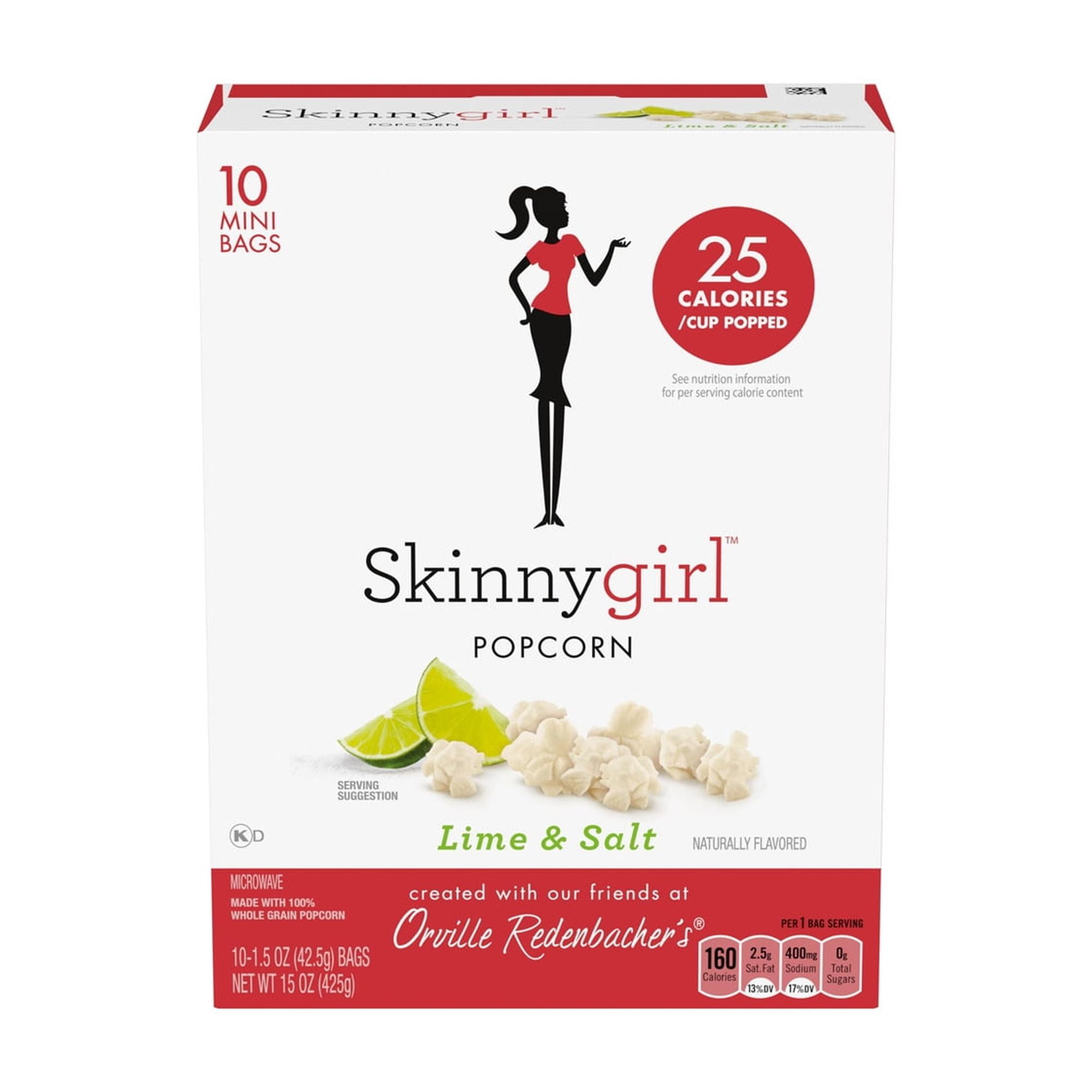 Orville Redenbacher's Skinnygirl Lime & Salt Microwave Popcorn Mini Bags 15 oz (Pack of 5)