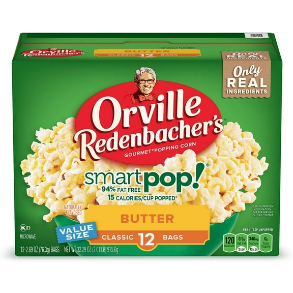 Orville Redenbacher's SmartPop! Butter OIF8&nbsp;Microwave Popcorn, 2.69 Ounce Classic Bag, 12-Count
