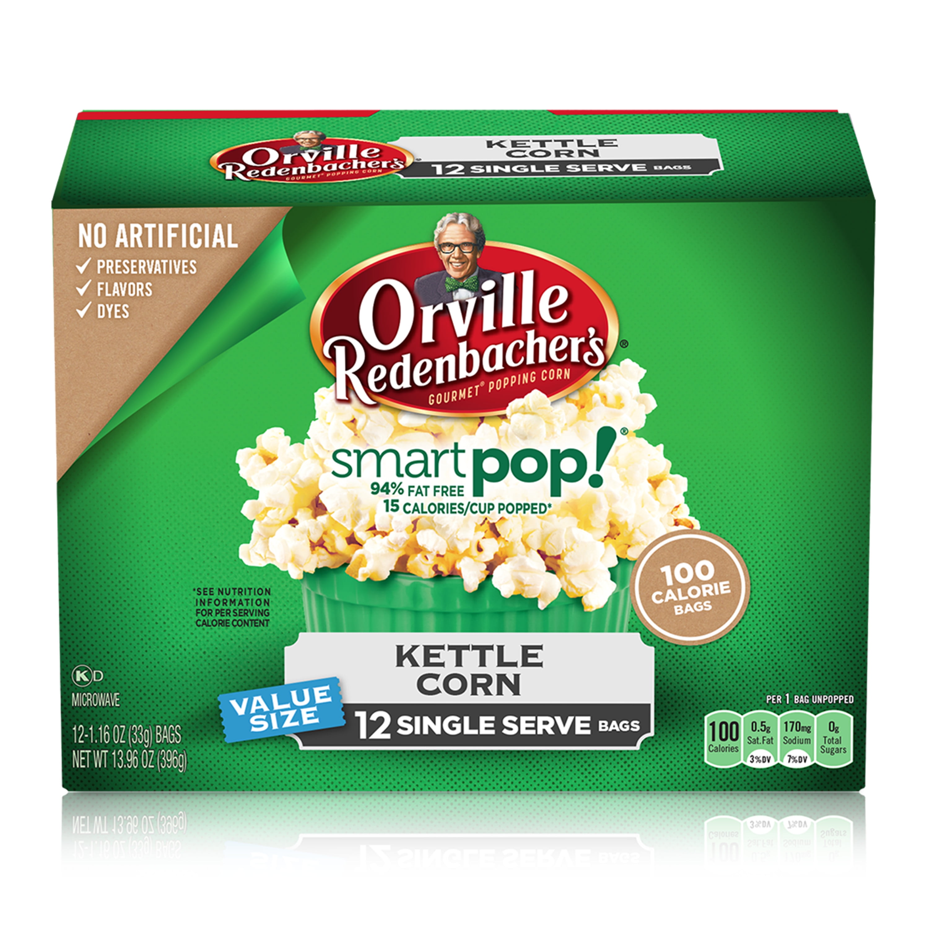 Orville Redenbacher's SmartPop! Kettle Korn Microwave Popcorn, Mini Bags, 12 Ct-Pack of 6