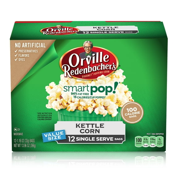 Orville Redenbacher's SmartPop! Kettle Korn Microwave Popcorn, Mini Bags, 12 Ct-Pack of 6