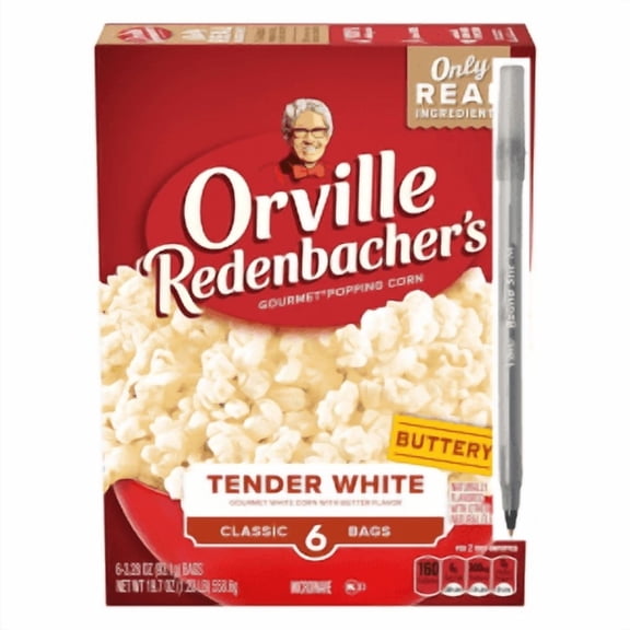 Orville Redenbachers Tender White Popcorn, Microwave Popcorn