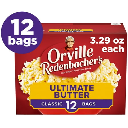Orville Redenbacher’s Microwave Popcorn Value Size, Ultimate Butter Flavor, 3.29 oz., 12-Count