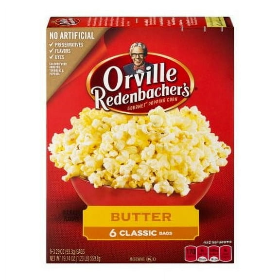 Orville Redenbacher's Butter Popcorn Microwave Popcorn (Pack of 20)
