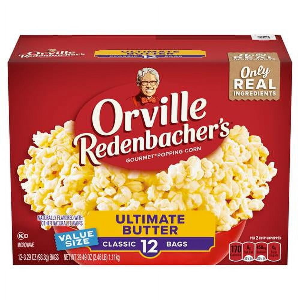Pack of 2 - Orville Redenbachers Ultimate Butter Popcorn, Classic Bag, 12-Count Packaging May Vary