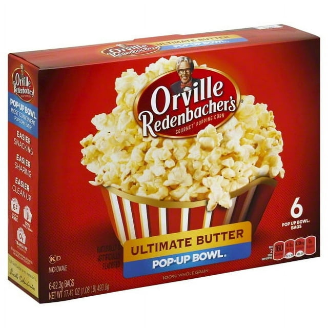 Orville Redenbachers Ultimate Butter Microwave Popcorn Pop Up Bowl 82.3g 6 Count