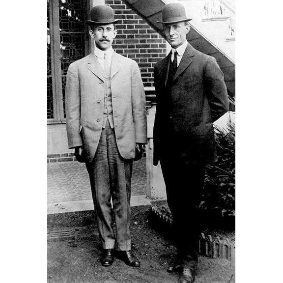 Orville & Wilbur Wright Brothers Portrait 1909 Style - A - 20x30 Inch Laminated Aviation Poster - Stunning Detail and Bold Colors