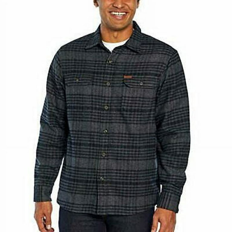 Orvis Big Bear Heavyweight Double Brushed Flannel Button Down Shirt (Grey Grid Plaid, 3xl), Men's, Gray